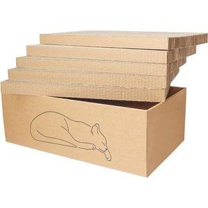 5 Packs in 1 Cat Scratch Pad with Box ,  Recyclable and Reversible Cardboard